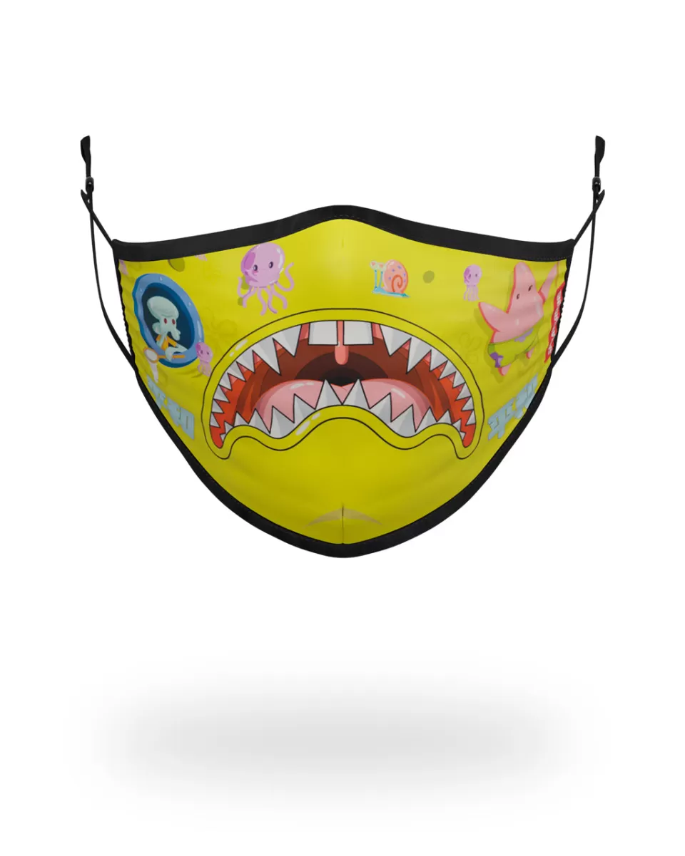 SPRAYGROUND Face Masks*ADULT SPONGEBOB JAPAN SHARK FORM FITTING FACE-COVERING