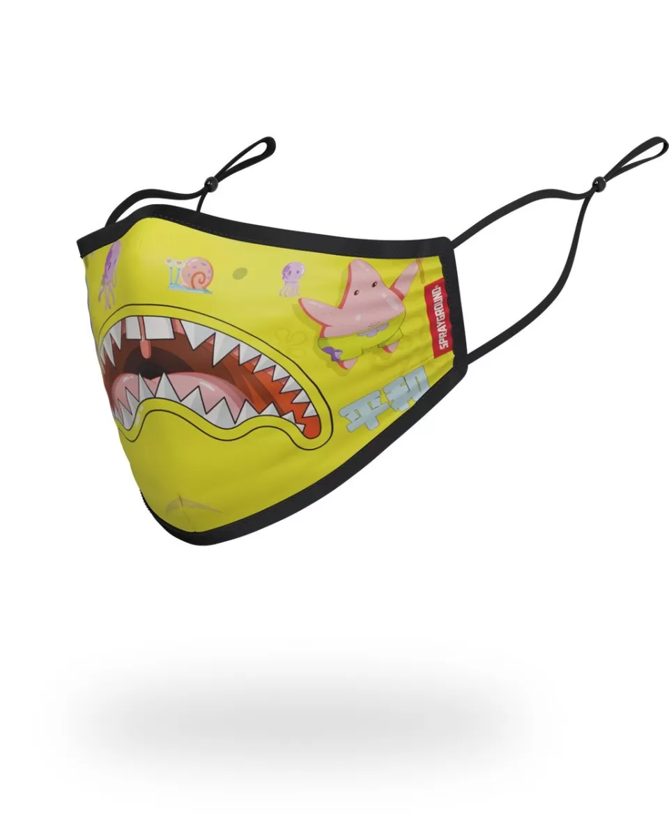 SPRAYGROUND Face Masks*ADULT SPONGEBOB JAPAN SHARK FORM FITTING FACE-COVERING