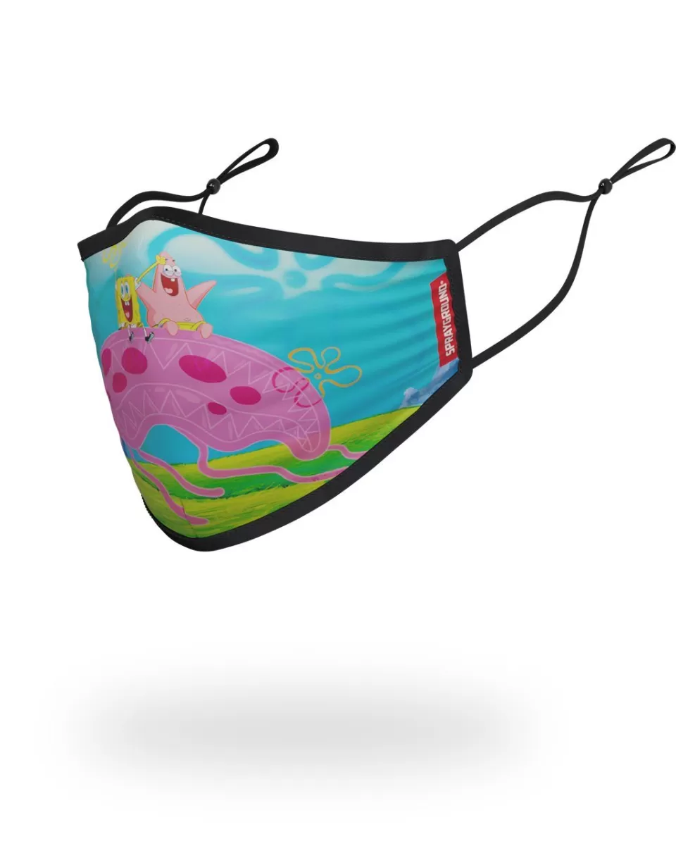 SPRAYGROUND Face Masks*ADULT SPONGEBOB JELLY SHARK FORM FITTING FACE-COVERING