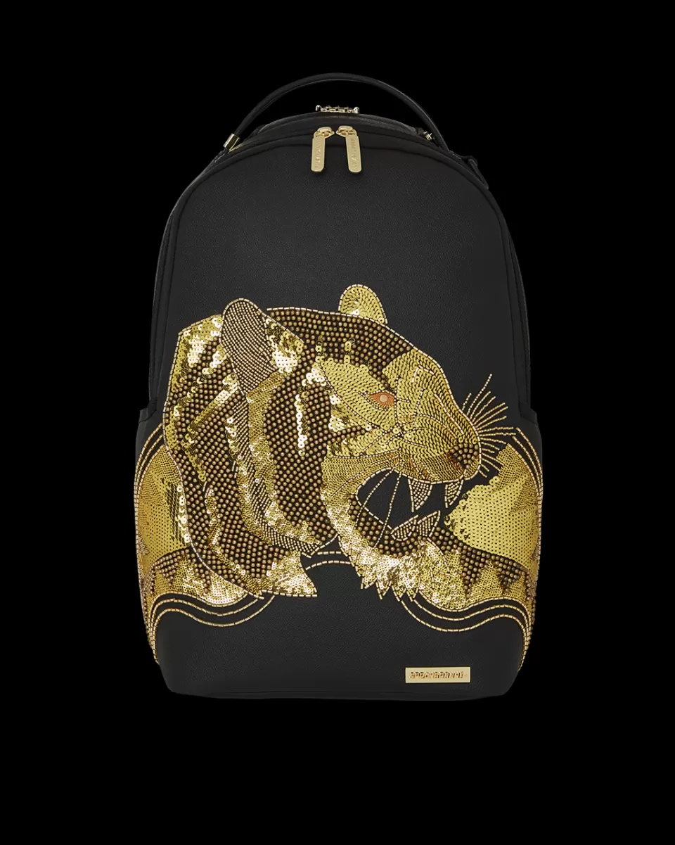 SPRAYGROUND Backpacks*A.I.8 AFRICAN INTELLIGENCE GUILDED LEOPARD BACKPACK (DLXV)