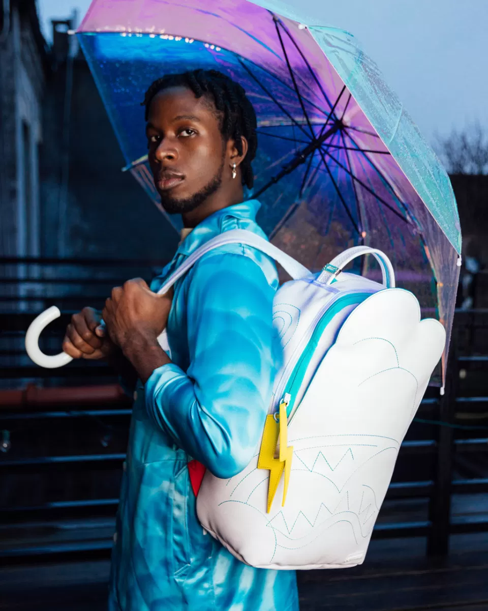 SPRAYGROUND Backpacks*CLOUDY WITH A CHANCE OF SHARK BACKPACK (DLXV)