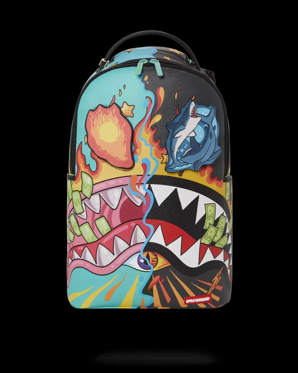 SPRAYGROUND Backpacks*DAZED & SHARK DOUBLE LIFE (WITH REMOVABLE EYE PATCHES)