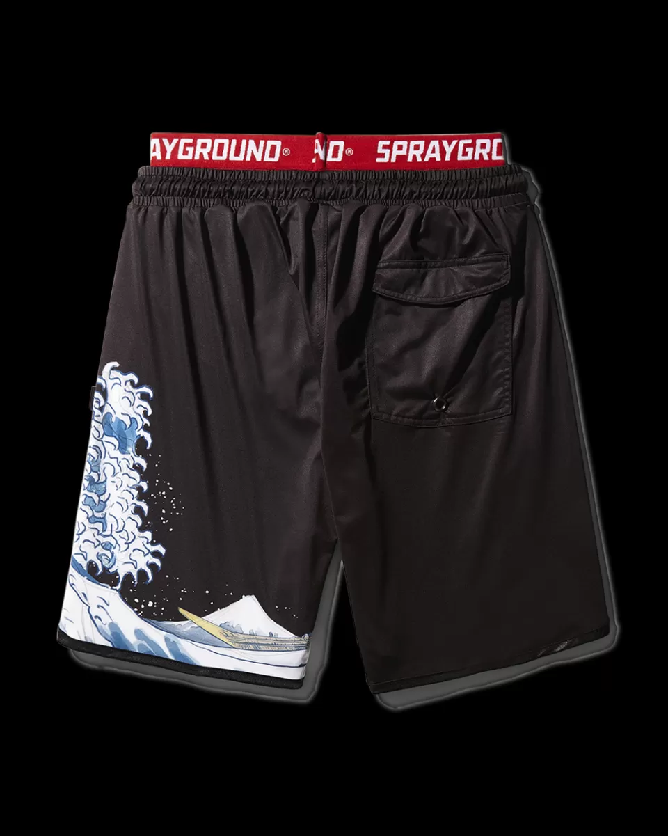 SPRAYGROUND Swimwear*DRAGON WAVE CORTO SWIM TRUNKS (BLACK)