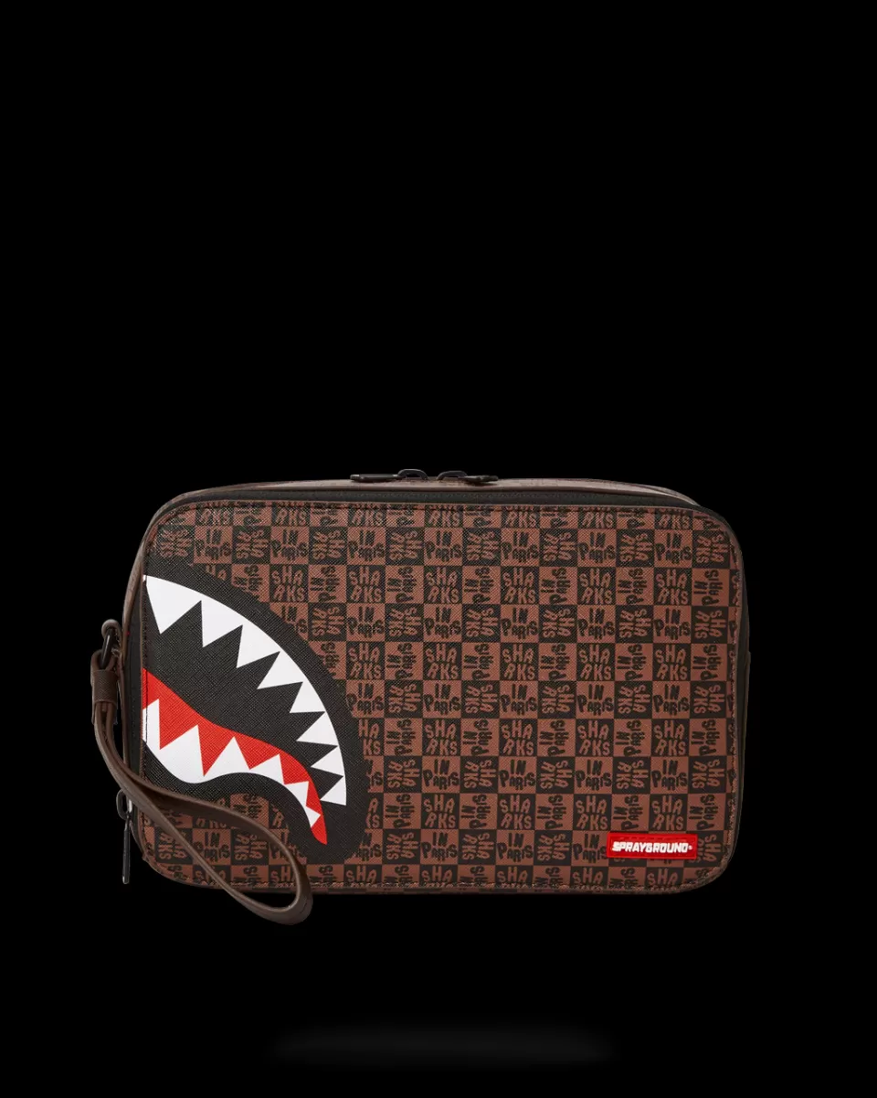 SPRAYGROUND Toiletries Aka Money Bags*FRENZY SHARKS TOILETRY BAG