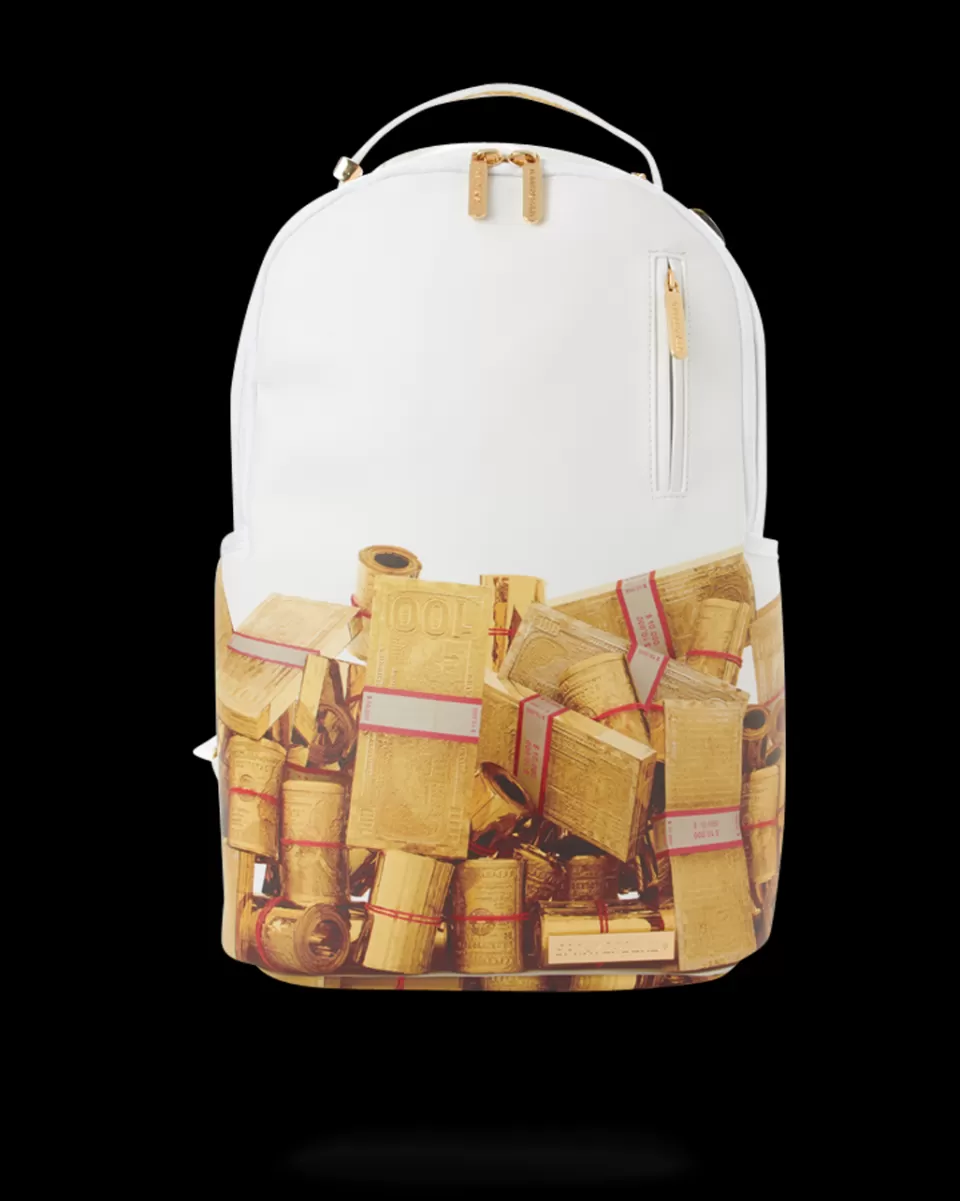 SPRAYGROUND Backpacks*GOLD MONEY BRICKS DLXV BACKPACK