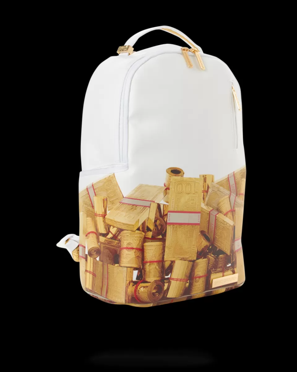 SPRAYGROUND Backpacks*GOLD MONEY BRICKS DLXV BACKPACK