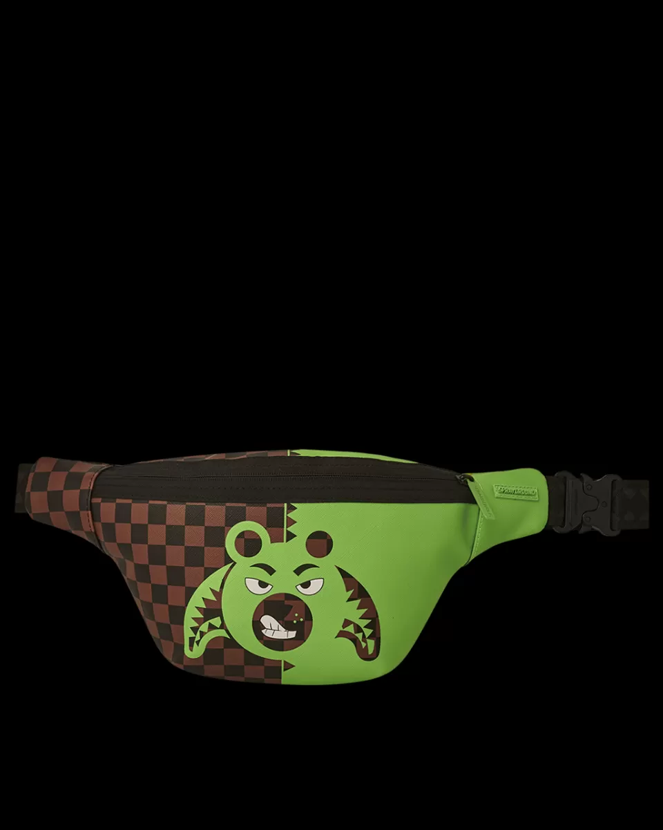 SPRAYGROUND Crossbodys*GREEN MONEY BEAR SAVVY CROSSBODY