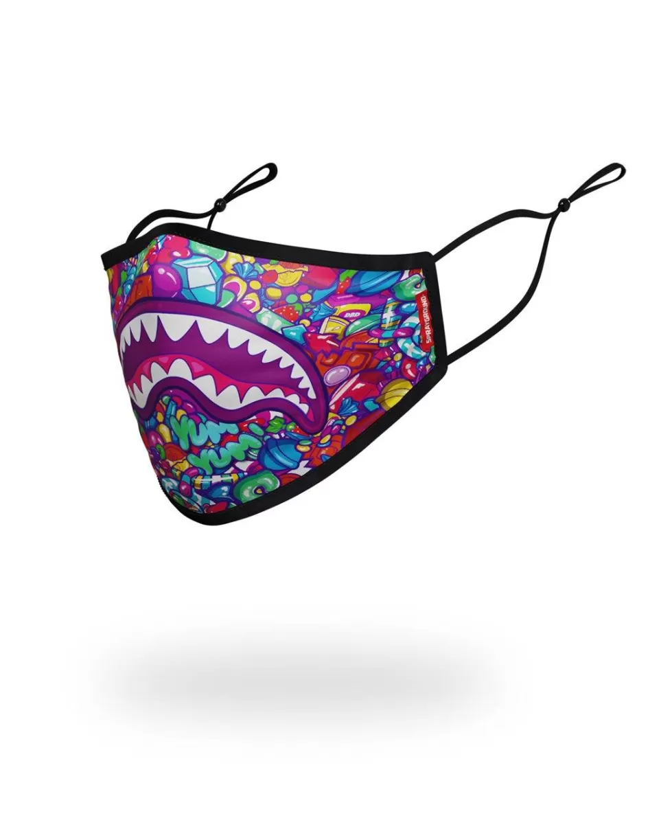 SPRAYGROUND Face Masks*KIDS FORM FITTING MASK: CANDY SHARK