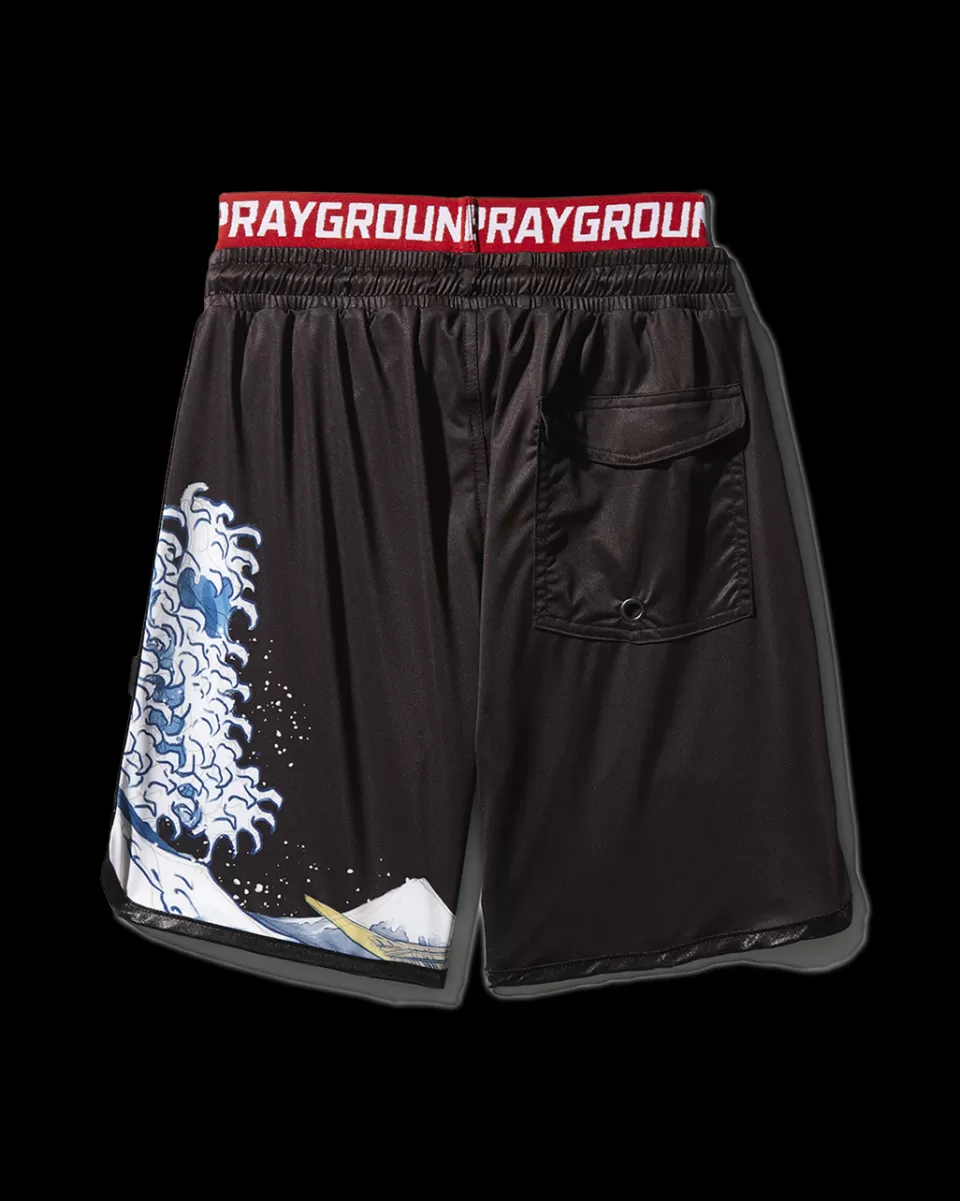 SPRAYGROUND Swimwear*KIDS JAPAN WAVE SWIM TRUNKS (BLACK)