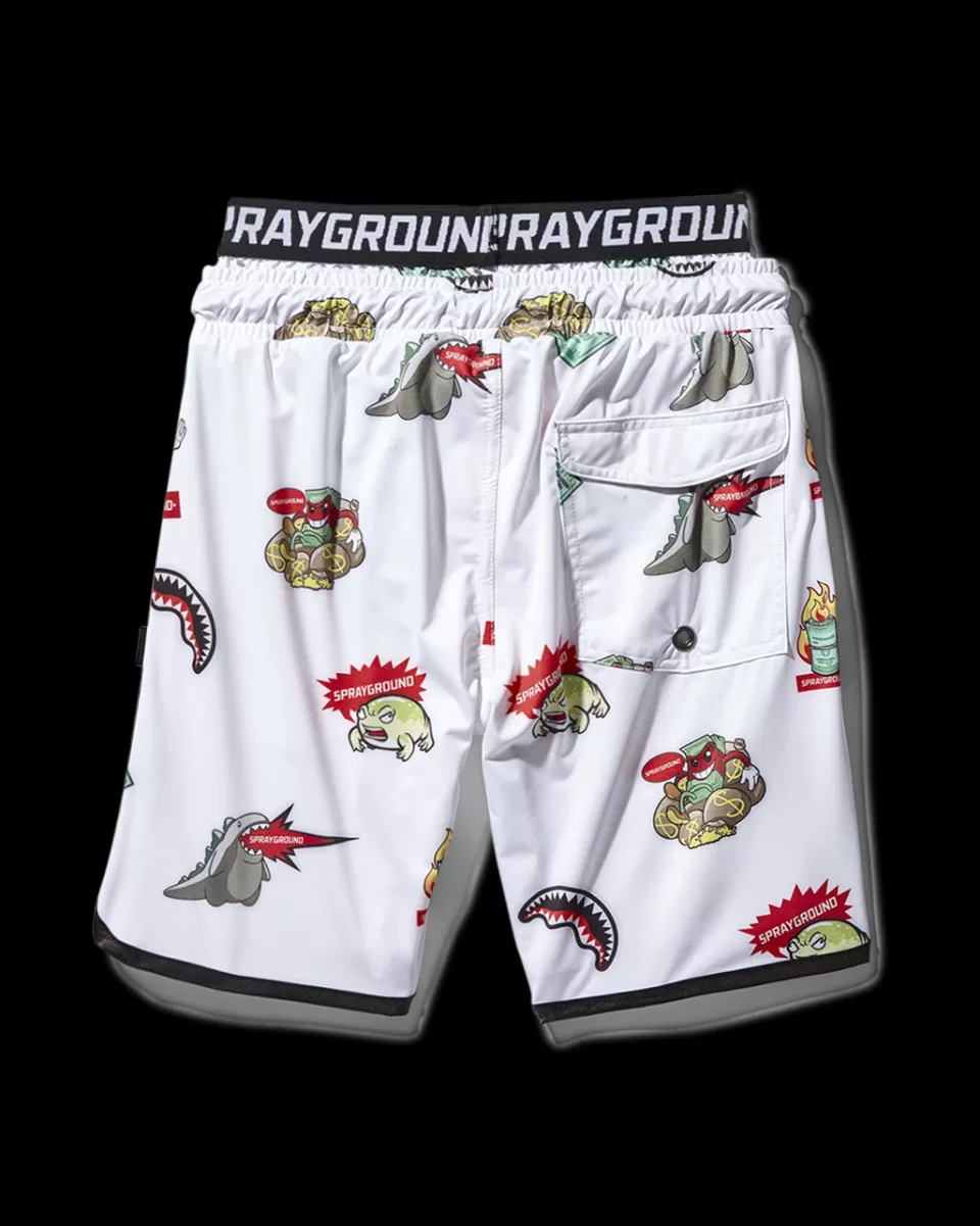 SPRAYGROUND Swimwear*KIDS PATCH ALL-IN SWIM TRUNKS (WHITE)