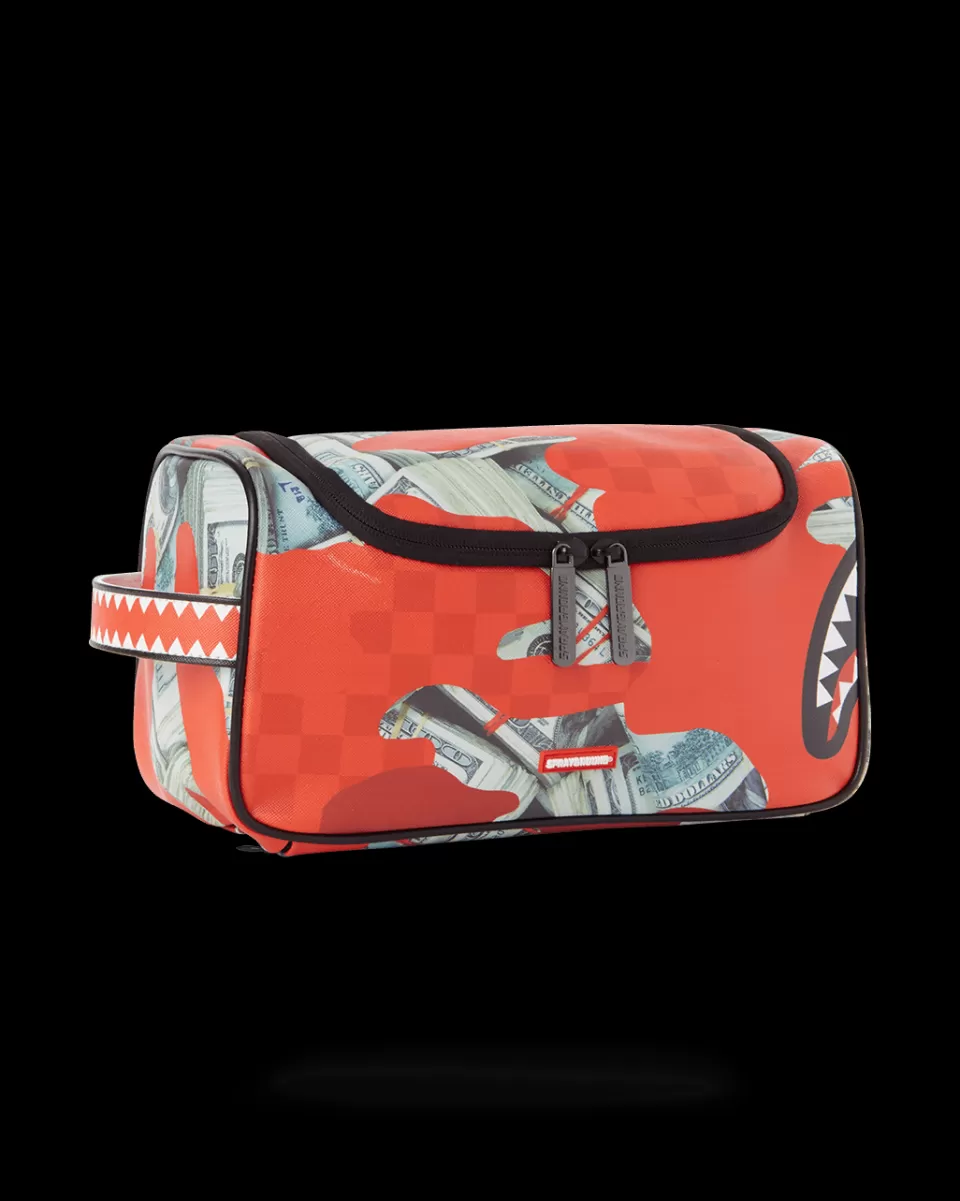 SPRAYGROUND Toiletries Aka Money Bags*MONEY CAMO (RED) TOILETRY BAG