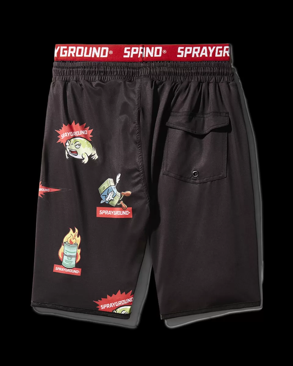 SPRAYGROUND Swimwear*PATCH ALL-IN CORTO SWIM TRUNKS (BLACK)