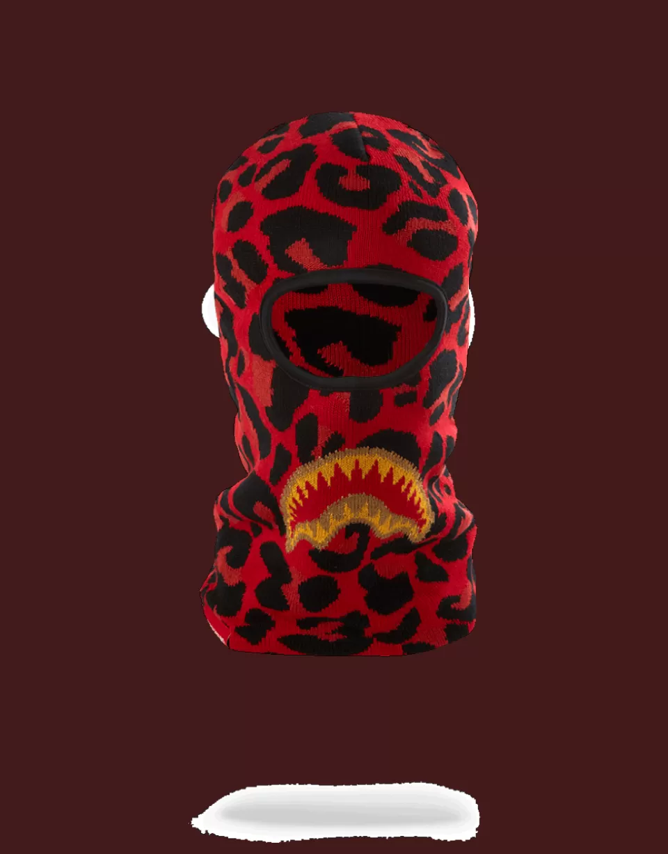 SPRAYGROUND Ski Masks*RED LEOPARD GOLD SHARK MOUTH SKI MASK