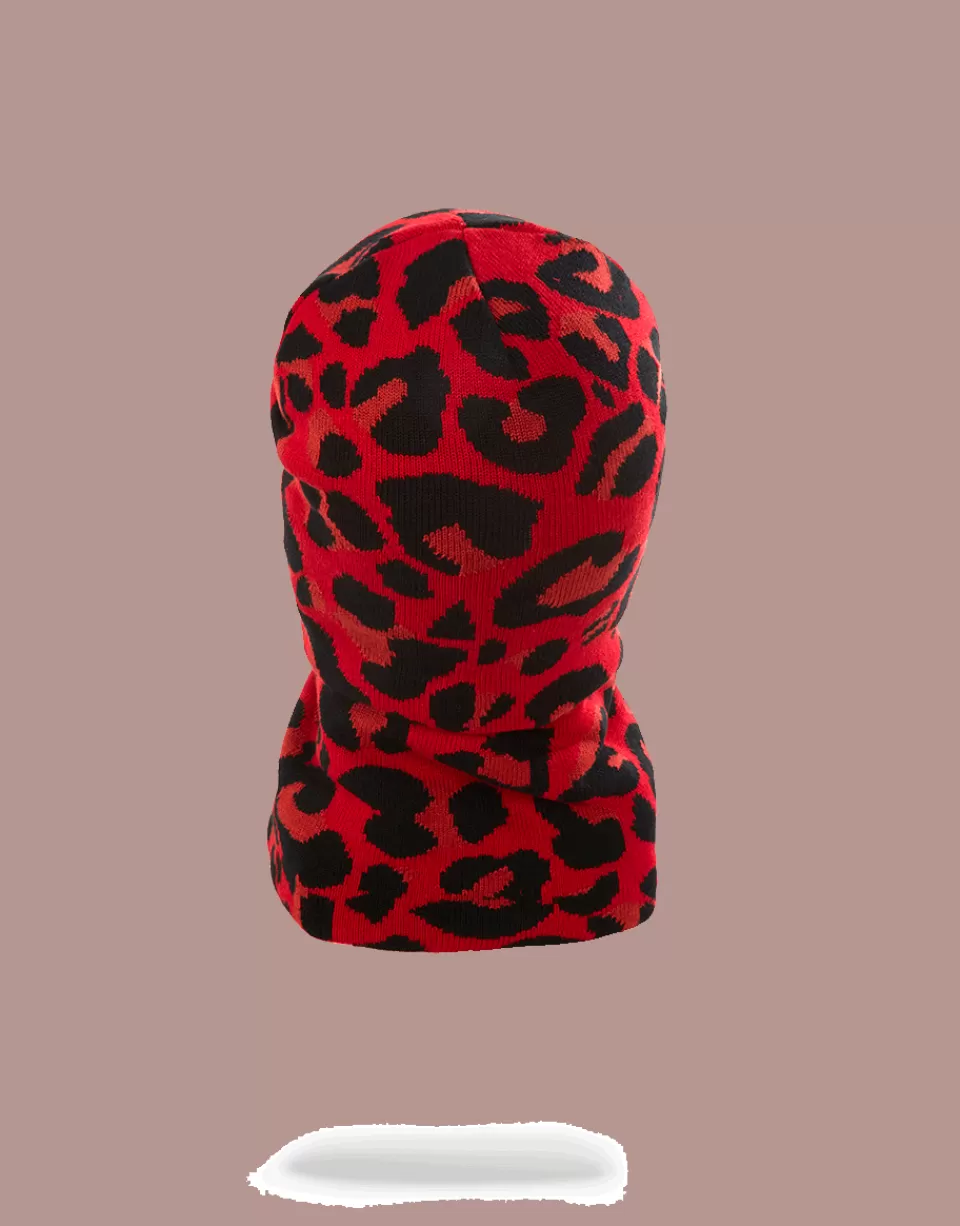 SPRAYGROUND Ski Masks*RED LEOPARD GOLD SHARK MOUTH SKI MASK