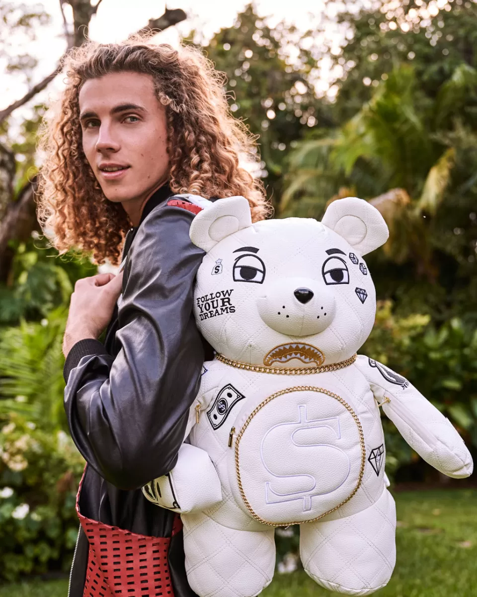 SPRAYGROUND Backpacks | Teddy Bear Backpacks*RIVIERA LE BLANC GOLD CHAIN MONEYBEAR TEDDYBEAR BACKPACK