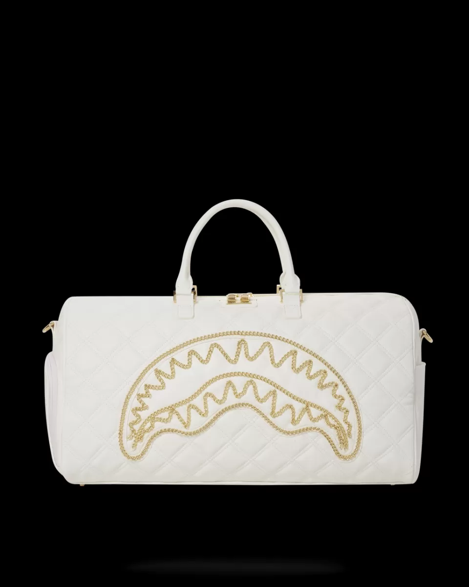 SPRAYGROUND Duffles*RIVIERA LE BLANC GOLD CHAIN SHARK DUFFLE