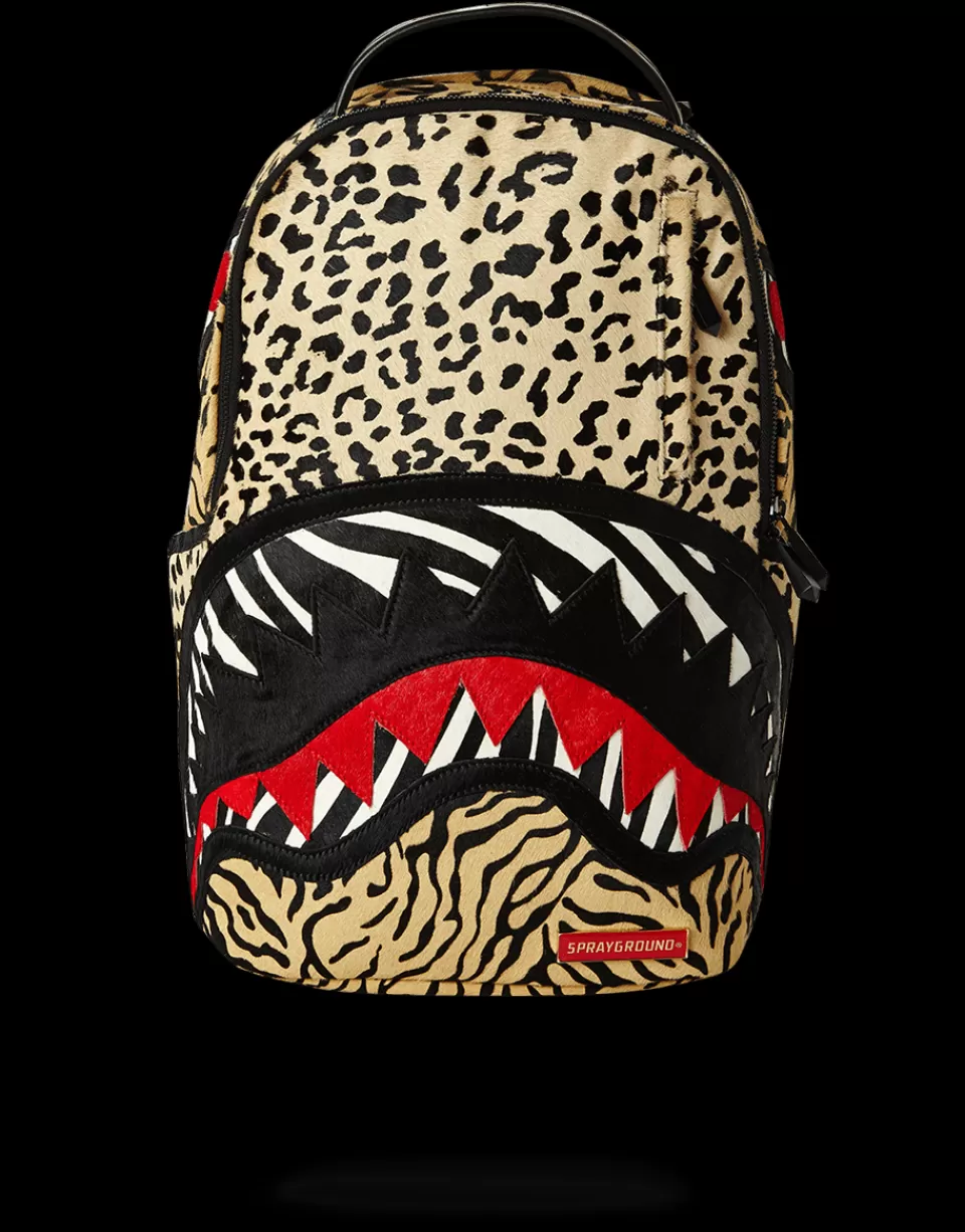 SPRAYGROUND Backpacks*SAFARI SHARK (PONY HAIR/LEATHER) LIMITED TO 50 PCS