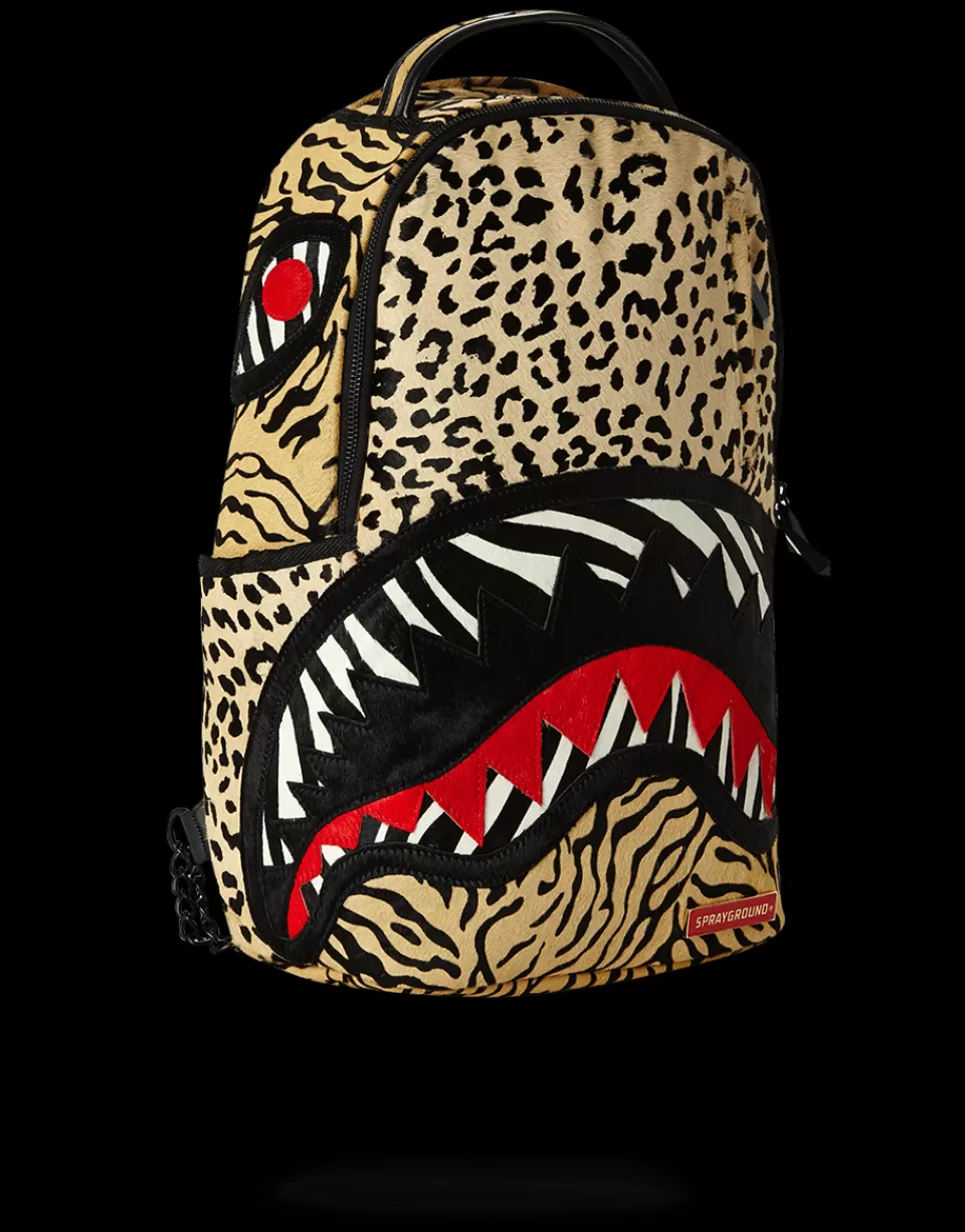 SPRAYGROUND Backpacks*SAFARI SHARK (PONY HAIR/LEATHER) LIMITED TO 50 PCS