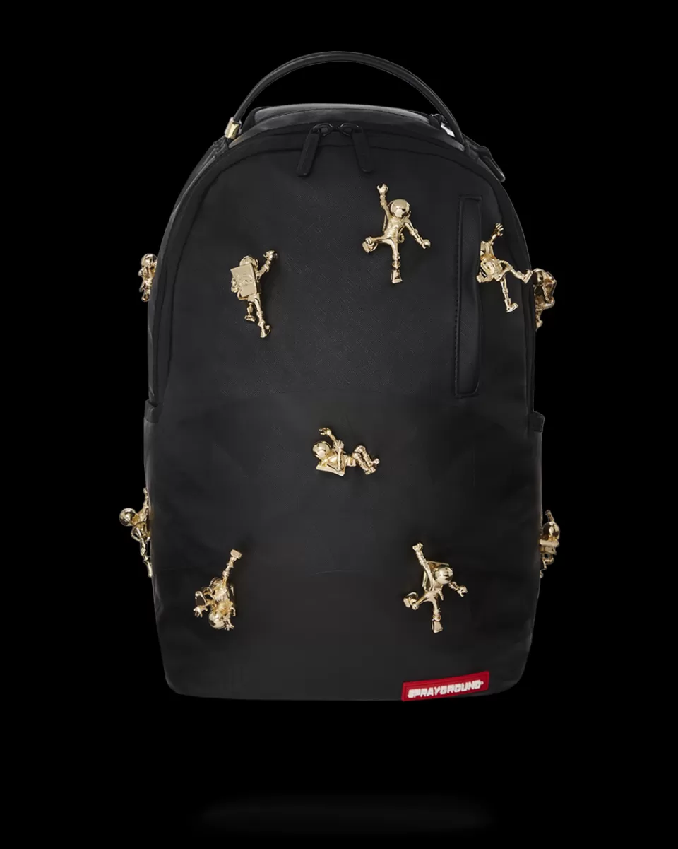 SPRAYGROUND Backpacks*THE LOST IN SPACE BACKPACK (10 3D GOLD METAL ASTRONAUTS)