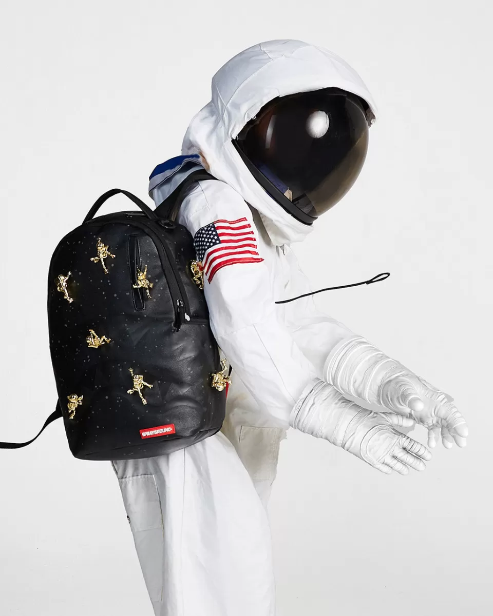 SPRAYGROUND Backpacks*THE LOST IN SPACE BACKPACK (10 3D GOLD METAL ASTRONAUTS)