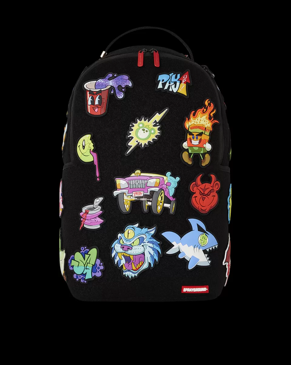 SPRAYGROUND Backpacks*TRANCE PARTY PATCHES BACKPACK (23 VELCRO REMOVABLE PATCHES)