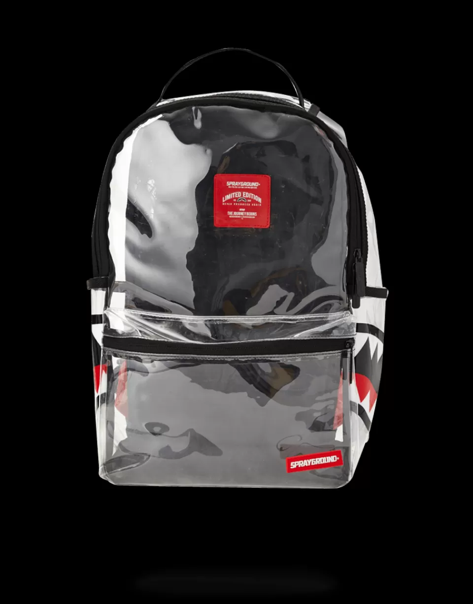 SPRAYGROUND Backpacks*20/20 VISION DOUBLE CARGO SIDE SHARK CLEAR BACKPACK